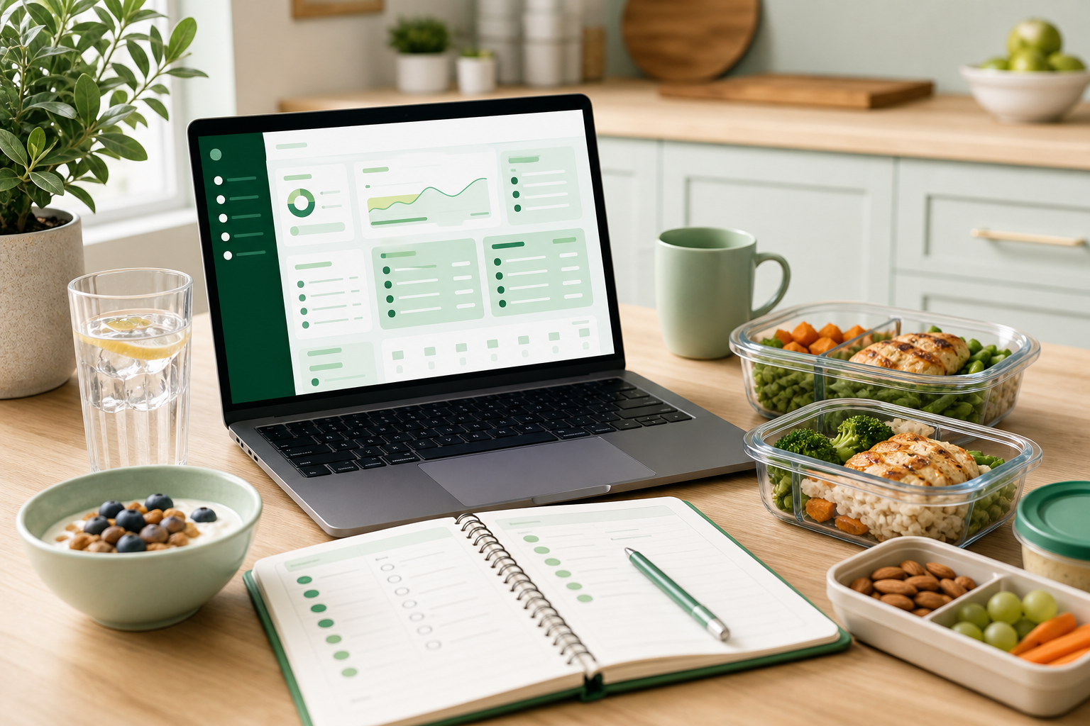 GLP-1 meal planning dashboard with weekly plan and meal prep